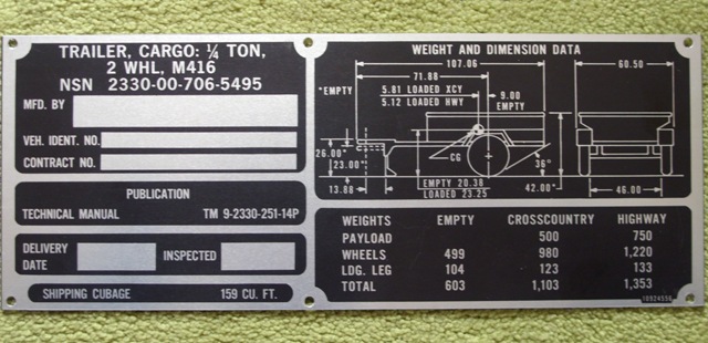 data_plate_typenschild_us_army_m_416_m416